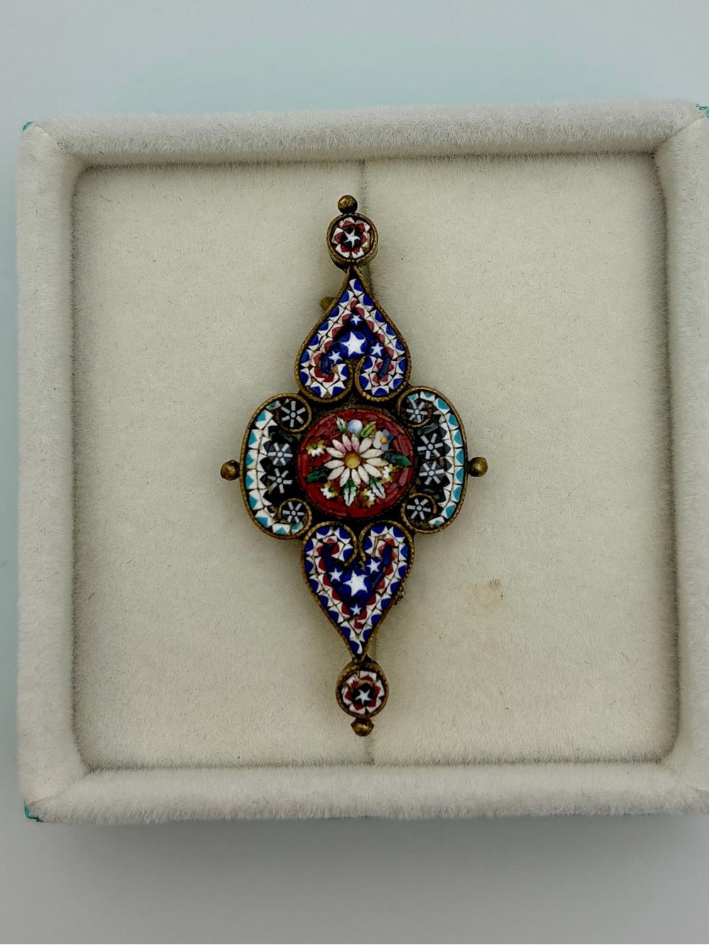 Victorian Italian micro mosaic pendant